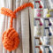 John Aird Pair Of Rope Ball Curtain Tie Backs (Orange)