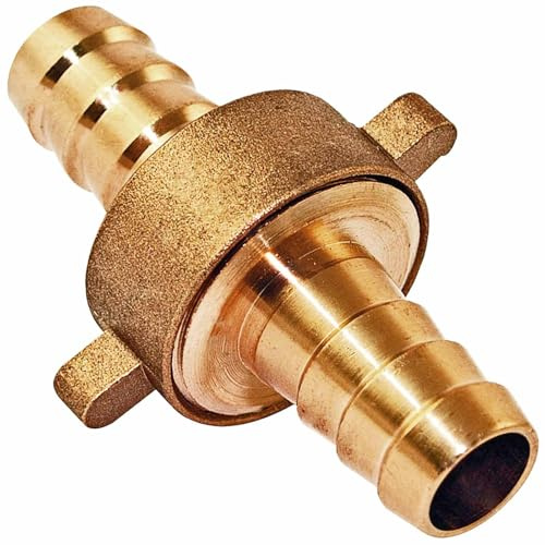 MegaHaustechnik Schlauchverbinder Verschraubung, Tülle außen 19mm, Messing | Trinkwasser geeignet, 3-teilig, mit Dichtung, Schlauchtüllen-Außendurchmesser 19mm für 3/4 Zoll Schlauch, Kupplung