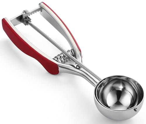 Spring Chef Red Large Cookie Scoop, 2.93 Tablespoon, Stainless Steel, 1 Count