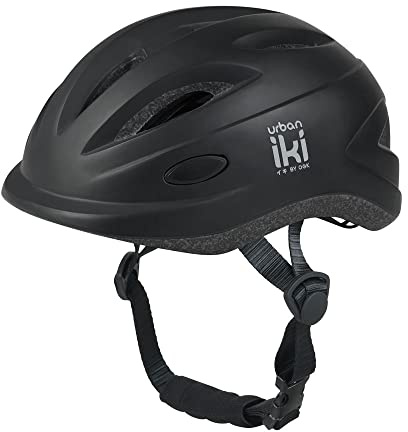 Urban Iki Kinderhelm S 48-52 cm Bincho Schwarz Fahrradhelm für Kinder S verstellbare Größe Helm für Fahrrad Kind