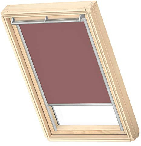 VELUX Original Dachfenster Verdunkelungsrollo für F08, Rosenholz, mit Grauer Führungsschiene