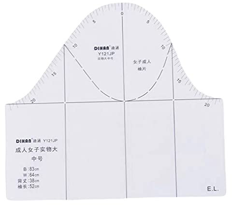 Colcolo 1:1 Mode Frauen Lineal Full Scale Kleidung Design Lineale Vorlage Musterherstellung Werkzeug 5 Größen in einem Grundmuster, Lange Ärmel