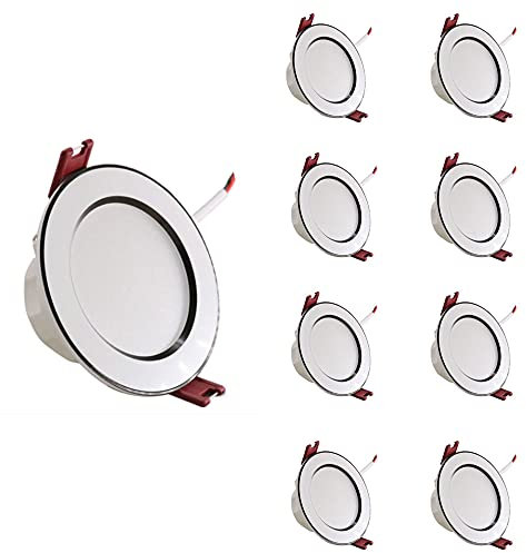 SDUYTEG Paquete De 9 Lámparas Planas De Aluminio De 6 W, 2,5 Pulgadas, Para Techo, Empotradas, Empotradas, Luces Empotradas, Modernas, De Bajo Consumo, Iluminación Para Tiendas De Ropa