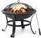 Feuerstelle, 55,9 cm, Holz-Feuerstelle für den Außenbereich, Stahl, Grill, Feuerschale mit Funkenschutz, Holzrost, Schürhaken für Camping, Terrasse, Hinterhof, Garten, Picknick, Lagerfeuer
