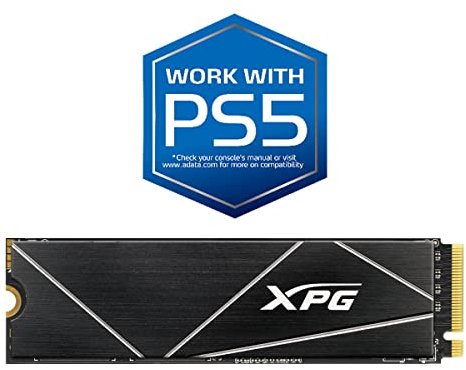 XPG ADATA GAMMIX S70 Blade 512GB PCIe Gen4x4 M.2 2280 SSD Schwarz- Heat Spreader- 3D-Grafikbearbeitung sowie High-End-Gaming PS5 upgradation, AGAMMIXS70B-512GB-CS, Black, AGAMMIXS70B-512G-CS