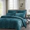 Boqingzhu Plüsch Bettwäsche 200×200cm Biber Petrol Blau Flanell Winter Warm Kuschelig Flauschig Bettwäsche Teddy Fleece Samt Cashmere Touch Bettbezug 200×200cm mit Reißverschluss