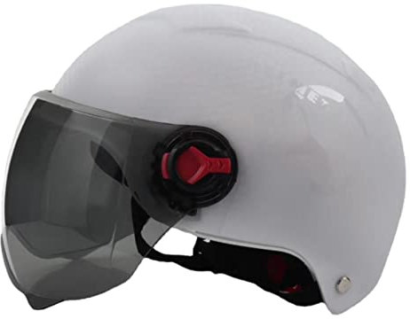 Offenes Jet Helm Vintage Open Face Helm Damen Retro Motorrad Mofa Helm Halboffenes Gesicht Schützen Helm Herren Halbschale Helm ECE-Zertifizierung Erwachsener Scooter Motorrad Helm,Weiß