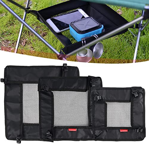 Etomvoop Portable Folding Table Storage Net Shelf Bag Stuff Mesh for Picnic Outdoor Camping BBQ Kitchen Cookware Organizer Holder Equipment Accessories (L)