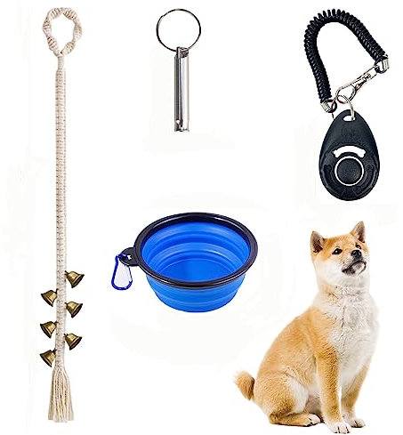 KyeeaDIY Hundetraining Glocke 4 Stück Training Türklingeln Interaktion Glocke Verstellbare Hunde-Türklingel Haustier Training Trainingsglocken für Haustiere Töpfchen Training