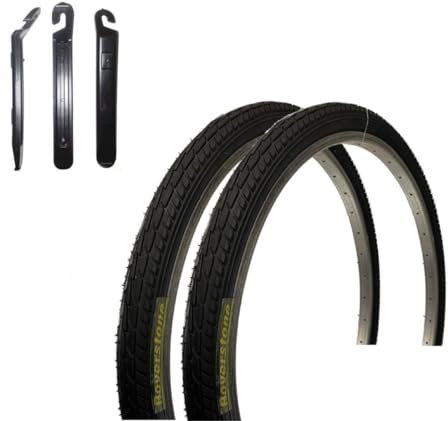 2 x Roverstone 26 Fahrradreifen Fahrradmantel Schwarz 47-559 (26 x 1,75) inkl. Reifenheber