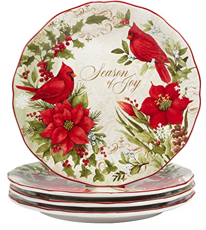 Certified International Winter's Medley 11 Dinner Plates, Set of 4, Multicolor, Large