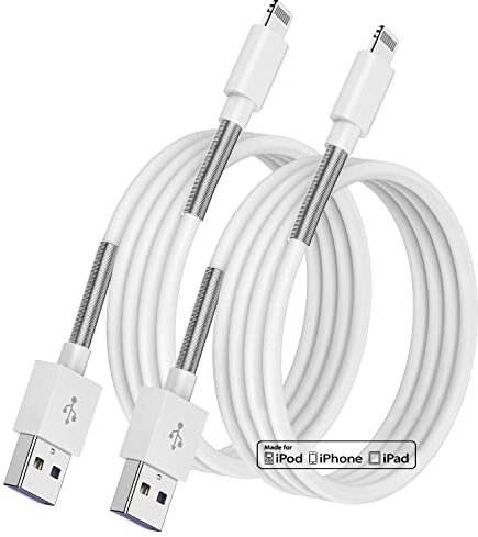 iPhone Ladekabel Original Apple 3M, [ MFi Certified ] 2Pack Lang USB A auf Lightning Kabel, 2 Meters iPhone Kabel Schnellladekabel für Apple iPhone 13/12 Mini/11 Pro Max/XS/XR/X/8 Plus/7/6s/5S/5,iPad