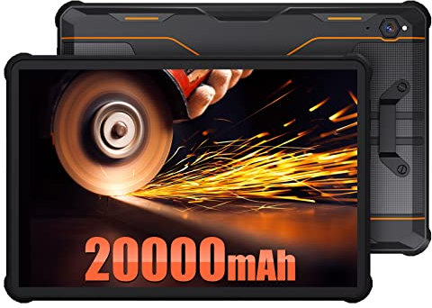OUKITEL RT2 Rugged Tablet, 20000mAh Large Battery, 10.1 Inch Android Tablets, 8GB RAM+128GB ROM(1TB TF), 16MP Camera, IP68 Waterproof tablet, 4G Dual SIM, 5G-WiFi, OTG, GPS