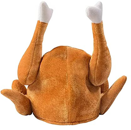 SM SunniMix Lustiger gerösteter Truthahnhut, Unisex Truthahn Mütze, Funny Truthahn Mütze Hähnchenmütze, Witzige Kopfbedeckung Huhn für Erwachsene Halloween Karnvel Mottoparty Thanksgiving