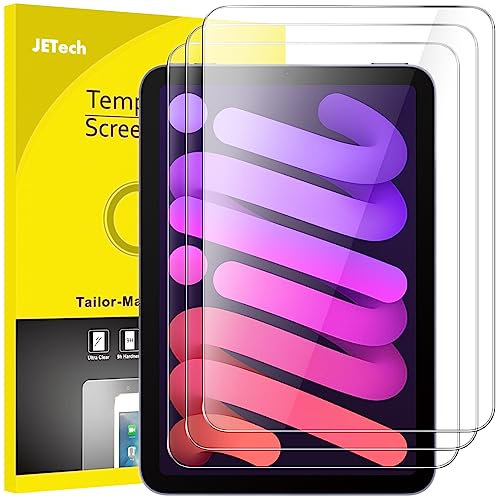 JETech Protector de Pantalla para iPad mini (A17 Pro, Modelo 2024, 7.ª Generación) / mini 6 (Modelo 2021, 6.ª Generación), Cristal Vidrio Templado, HD Transparente, 3 Unidades