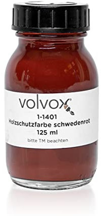 Volvox Holzschutzfarbe Schwedenrot Falunrot scandinavische Holzfarbe Wetterschutzfarbe 0,125 Liter