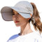 HINGTAT Sombrero de visera para mujer, de ala ancha, para golf, protección solar, para playa, jardín, tenis, correr, sombrero de parasol, gris, Talla única