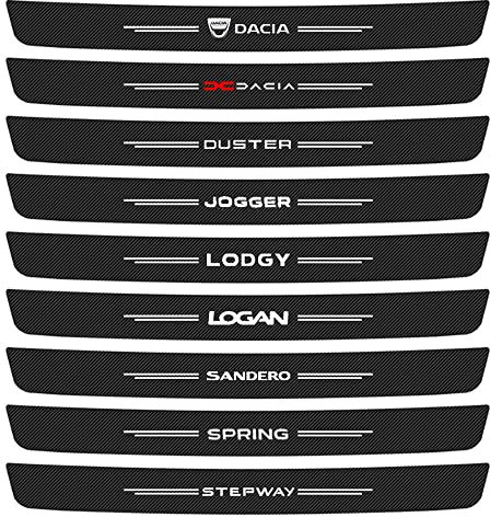 PURDU Auto Kohlefaser Heck Stoßstangenschutz Aufkleber,für Dacia Duster Sandero Logan Lodgy Spring Stepway Jogger Kofferraum Kratzschutz Styling Deko ZubehöR,Logan