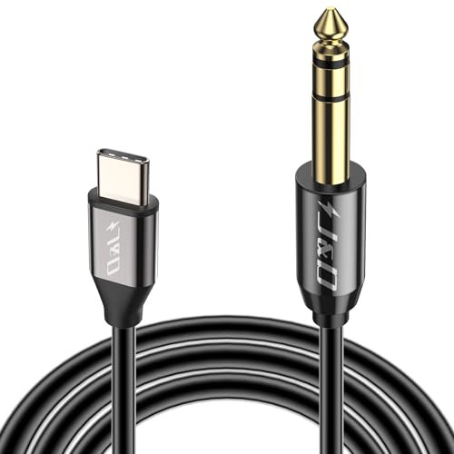J&D Cavo Adattatore Audio USB C a TRS Maschio 6,35mm 1/4 Pollice, Jack AUX Stereo, Compatibile con la Serie iPhone 15/16, Serie Galaxy S, Amplificatore, Altoparlante, Mixer, 1 m