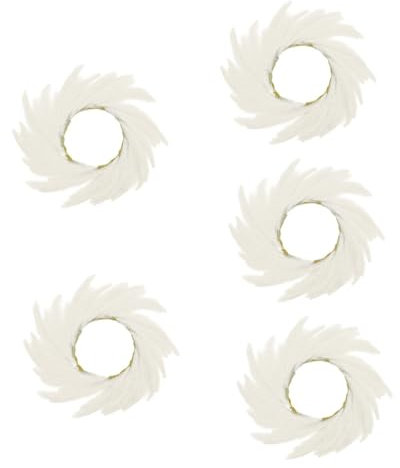 HOMSFOU 5 Stück Künstliche Schilfgirlande Boho-Wanddekoration Trockener Pampas-Kranz Gartendekoration Girlande Weiße Dekoration Boho-Girlande Künstliche Blumengirlande