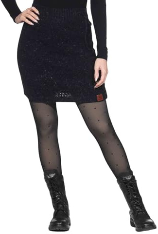 Strickrock kurzer Winter Rock mit klassischem Waffel-Muster Wolle Boho