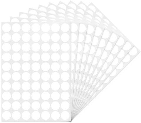YIKIADA Weiß Runde 19 mm Punktaufkleber Selbstklebende Markierungspunkte Wasserdicht Klebepunkte Aufkleber Kleine Farbkodierung Etiketten 700 Stück
