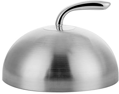 HOUSN Teppanyaki Deckel Steakglocke Speiseglocke Edelstahl Tellerglocke Steak Abdeckhaube Kuchenglocke Wärmeglocke Burger Dome Cover Für Steak Pizza Grill 20.5cm,Weiß