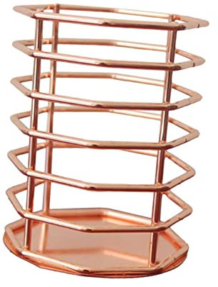 Operitacx 1 Stück Karton Stifthalter zur Aufbewahrung Kosmetik bilden Roségoldener Stifthalter Make-up-Behälter Schreibwarenhalter Bürsteneimer Metall Container Lagerplatz Eisenmaterial