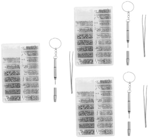 ULTECHNOVO 3 Sätze edelstahlschrauben rostfreie minischrauben Miniaturschraube für Gläser glas reparatur kit Uhr-Kit Glasschraube Minischraube aus Stahl Handy Schraubenabdeckung