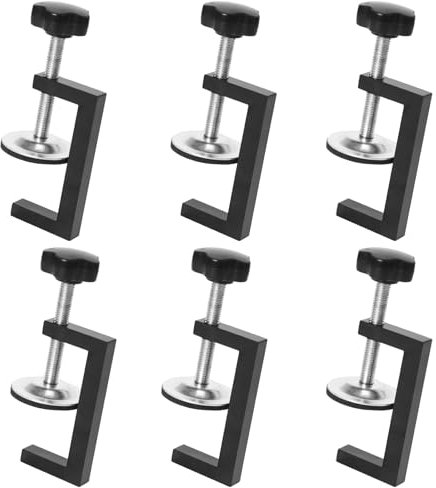 MIYUANGKJ 6 Abrazaderas C, 15-60 mm, Abrazadera de Mesa, Abrazaderas de Tornillo Ajustables, Acero Inoxidable, Negro