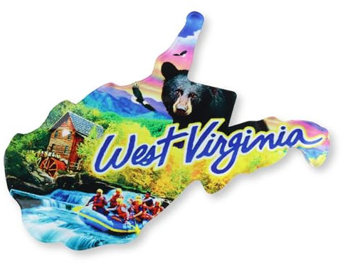 Mad Mags West Virginia Wilderness Acryl-Kühlschrankmagnet, Staats-Souvenir, 10,2 x 7,6 cm, AM-04784