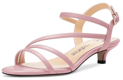 Castamere Donna Aperte sulla Punta Basso Gattini Tacco Heel Cinturino alla Caviglia Sandali Fibbia Dress Ufficio Casual Scarpe 3.5 CM Heels