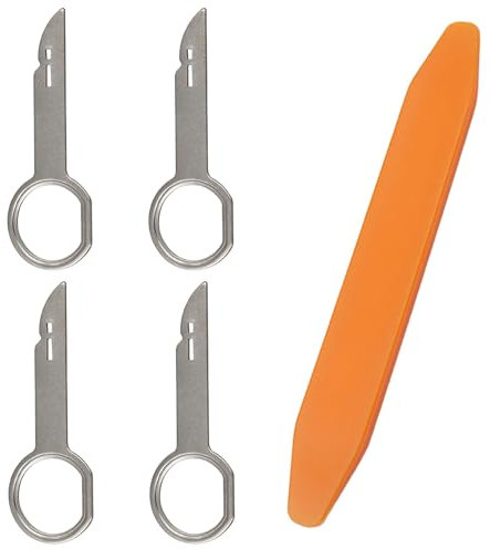 iLamvie 4 Stück Autoradio Ausbauwerkzeug, Radio Entriegelungswerkzeug, Autoradio Ausbauwerkzeug,mit 1 Stück Hebelwerkzeug.