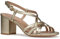 Geox D VIRNILISA 65 S B, Sandalia Tacón Mujer, Lt Gold, 35 EU