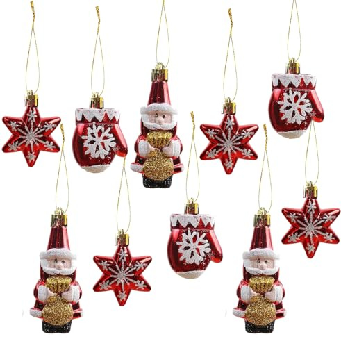 HERZONE 17pcs weihnachtsanhänger rot Weihnachtsbaumschmuck Weihnachtsbaumanhänger Weihnachten Deko für Weihnachtsbaum (rot-A)
