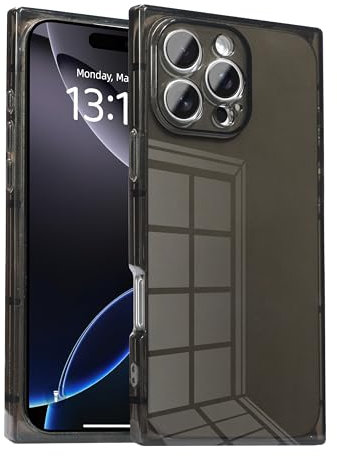 IAIYOXI Rectangle Case Compatible for iPhone XR, 6.1-inch, Full Camera Protection with TPU Cushion, Slim Clear Silicone Shockproof Case for Women Girls, Cover for iPhone XR, Black