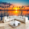 Photo Papier Peint 200 x 140 cm Intissé Murale Jaune Orangé Panoramique Poster Papier Peint Coucher De Soleil Coucher De Soleil Roseaux Eau Photo Murale Tenture Murale pour Appartement Décoration