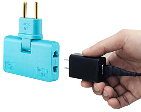 Mihauuke Convertitore per UE, convertitore per presa - adattatore da parete con rotazione di 180° | Convertitore di presa 3 in 1, convertitore con da viaggio europea a 2 poli, convertitore di