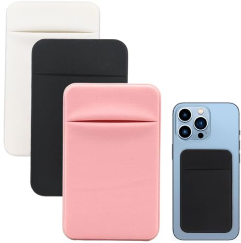 KGDUYC Porta-carte adesivi per cellulari Porta tessere per cellulare con scomparto per tessere adesive porta tessere custodia protettiva per smartphone (3 pezzi)