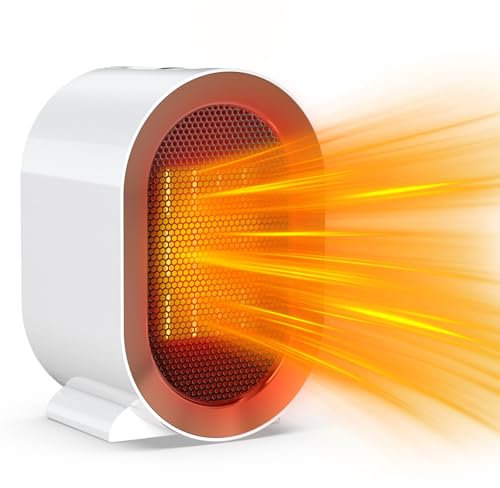 Tiptop Home Mini Keramik Heizlüfter Elektroheizung für Räume und Badezimmer, 2 Heizstufen 800W-1200W, Energieeinsparung, Überhitzungsschutz, Elektrischer Mini-Heizkörper für Schlafzimmer