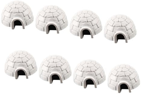 Abaodam 8stücke Künstliches EIS Haus Ornament Sandkasten Spielzeug Retro Iglu Dekoration Simuliertes Modell Cartoon Figuren Für Winterliche Displays