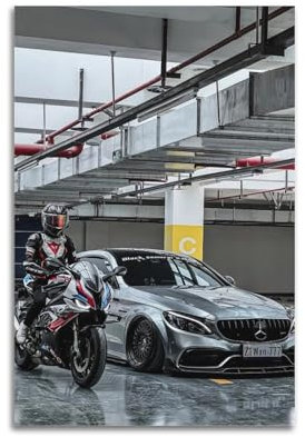 YTNSA Motorrad-Poster S1000RR C63 S AMG Rennwagen-Poster, dekorative Malerei, Leinwand, Wandposter und Kunstdruck, moderne Familienschlafzimmer-Dekoration, Poster, 30 x 45 cm