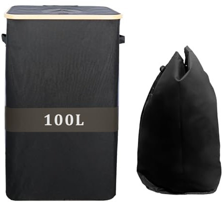 LUOJINYI Pfandflaschen Sammelbehälter, Pfandflaschen Behälter, Flaschensammler Leergut mit Abnehmbaren Tragetaschen, 100L Fasst 30 Leere Flaschen, für Leergut Sammlung & Aufbewahrung (Schwarz)