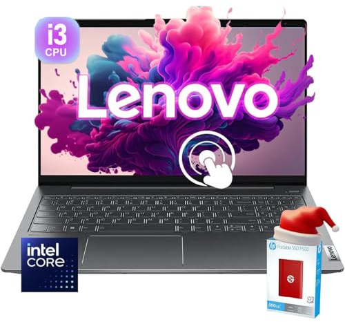 Lenovo Newest 15.6 Touchscreen IdeaPad • 16GB RAM • 1.5TB SSD (1TB SSD withHP 512GB P500 Portable SSD) • Intel 6-Core CPU • FHD (1920 x 1080) • Wi-Fi 6 • Bluetooth • Type-C • HDMI • Windows 11