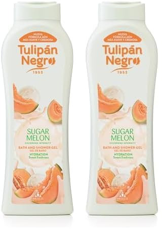 Tulipán Negro - gel de Baño Nutritivo e Hidratante Sugar Melon 650 ml, Dulce y Deliciosa Fragancia (Paquete de 2)