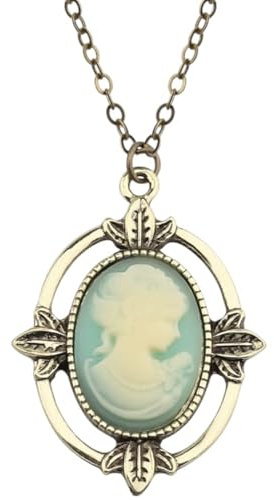 PRINCESS CUTENESS STORE Katherine Pierce Vampir-Halskette mit viktorianischem Kamee-Anhänger