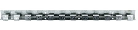 Zettl GmbH Befestigungsschiene Hakenleiste 492 mm mit Schenkel, verzinkt für PVC Streifenvorhang, Lamellenvorhang aus weich PVC, Stallvorhang