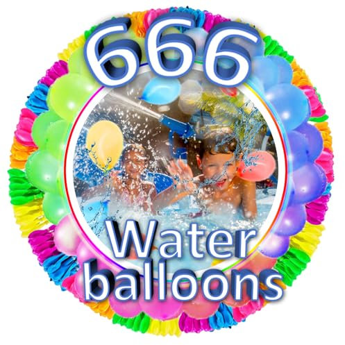 666Stück Wasserbomben Selbstschließend, Wasserbomben Luftballons, Bunt Gemischt Wasser Luftballons mit 6 Wasserhahn Anschluss, Wasserballons, Bunte Wasserbomben, für Outdoor-Aktivitäten, Wasserspiele