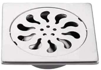 TUANZUN Bodenablauf Edelstahl,Duschablauf Quadratischer Duschablauf, Edelstahl-Wasserablauf, Erhöhung des Deodorant-Bodens, Hotel-Villa(15X15cm DN110)