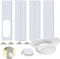 KWJTOY Kit di Scorrimento per finestre Elastiche, Universale per Aria condizionata Portatile, PVC, 1 unità, Bianco Avorio